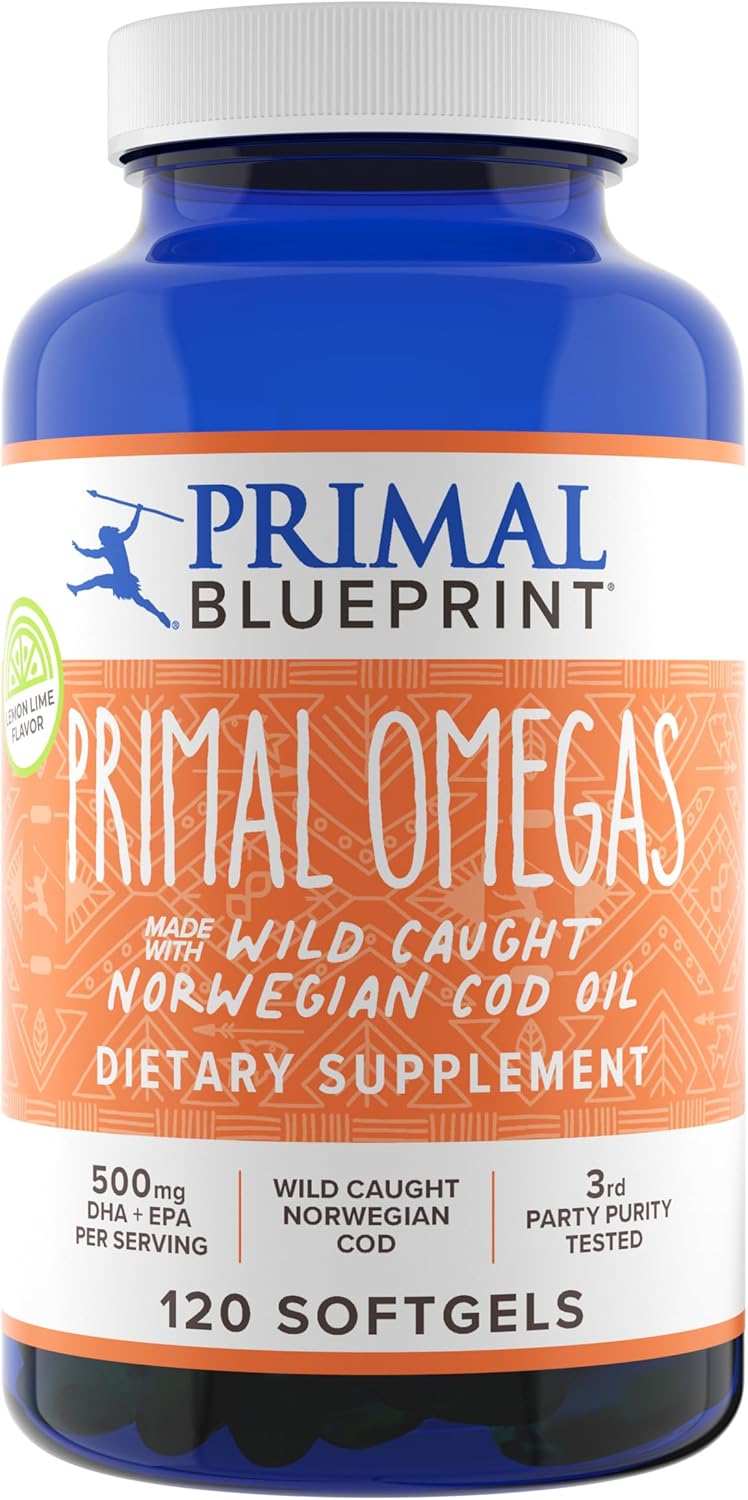 Primal Blueprint Primal Omegas, Omega-3 Fatty Acid Supplement, 120 Capsules