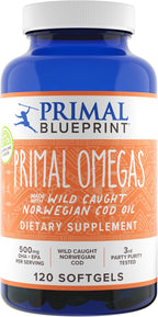 Primal Blueprint Primal Omegas, Omega-3 Fatty Acid Supplement, 120 Capsules