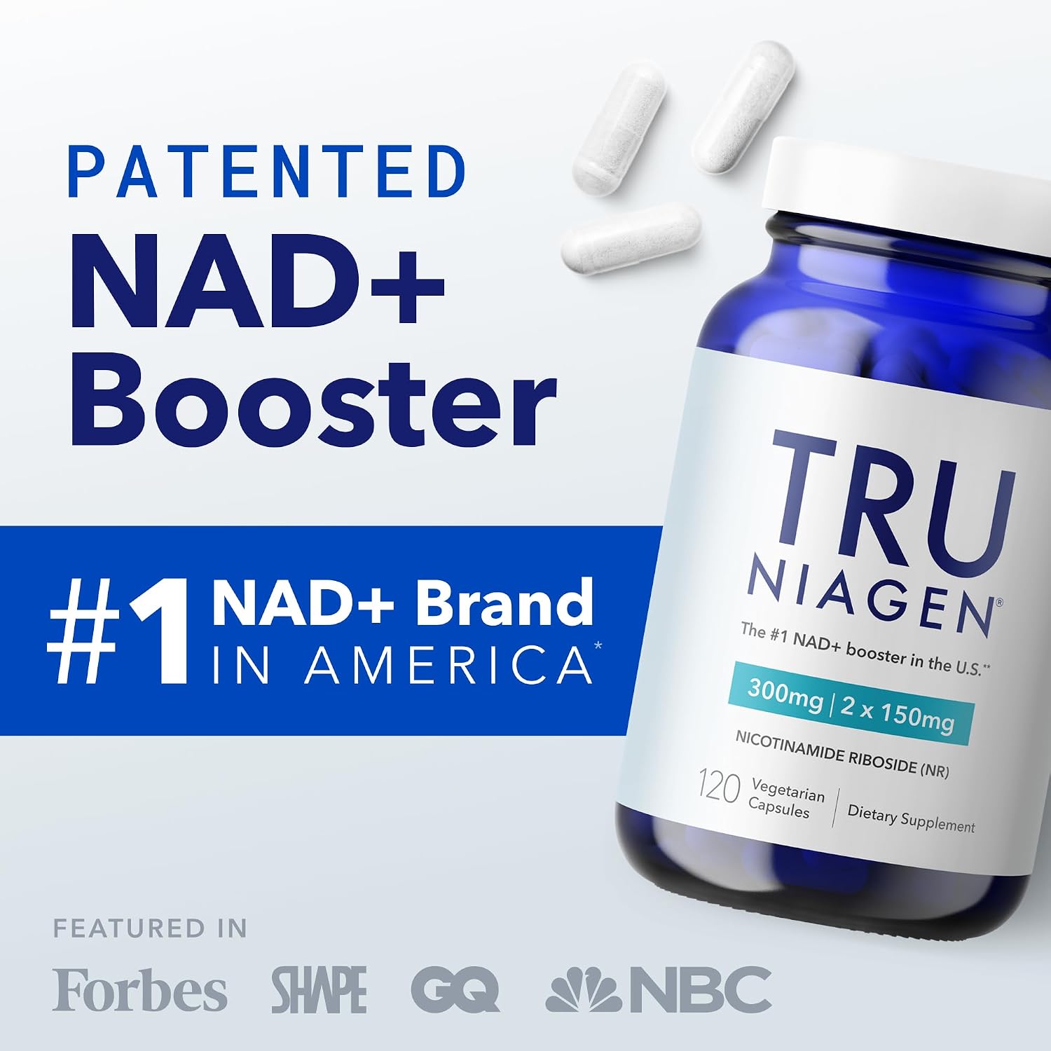 TRU NIAGEN Suplemento de NAD+, 60 cápsulas de 300 mg - Nicotinamida Ribósido