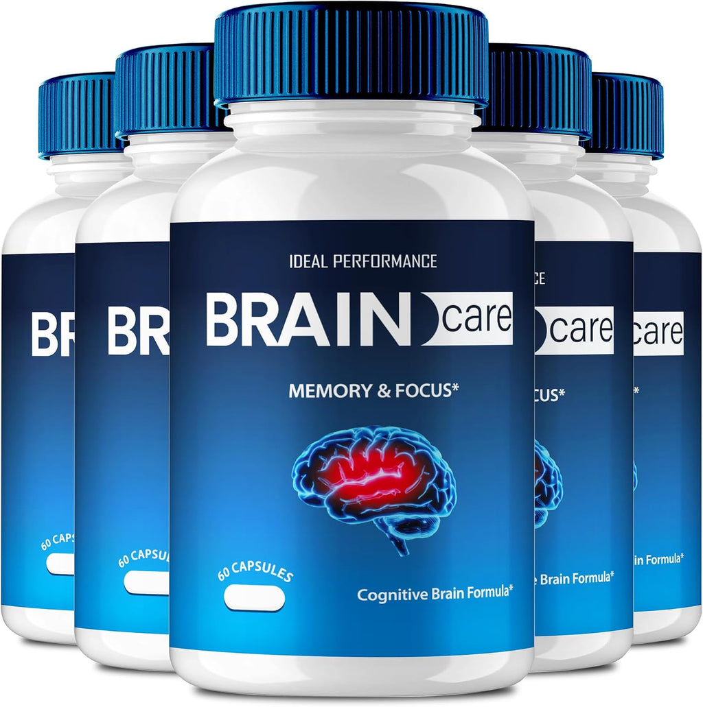 Brain Care Cápsulas para Memoria y Enfoque - Fórmula Avanzada para el Apoyo de la Salud Nerviosa (5 Envases)