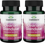 Swanson Ovarian Glandular - Complemento para la Salud Glandular Femenina - 2 Frascos de 60 Cápsulas (250 mg cada una)