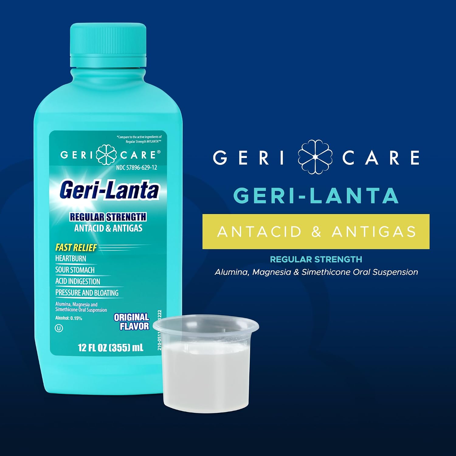 Geri-Lanta Antiácido Líquido con Antigás - Sabor Original - 355 ml