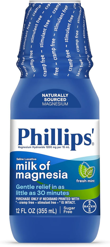 Phillips' Leche de Magnesia, Menta Fresca, – Osmóticos : como la leche de magnesia, atraen agua al intestino para – Image 1