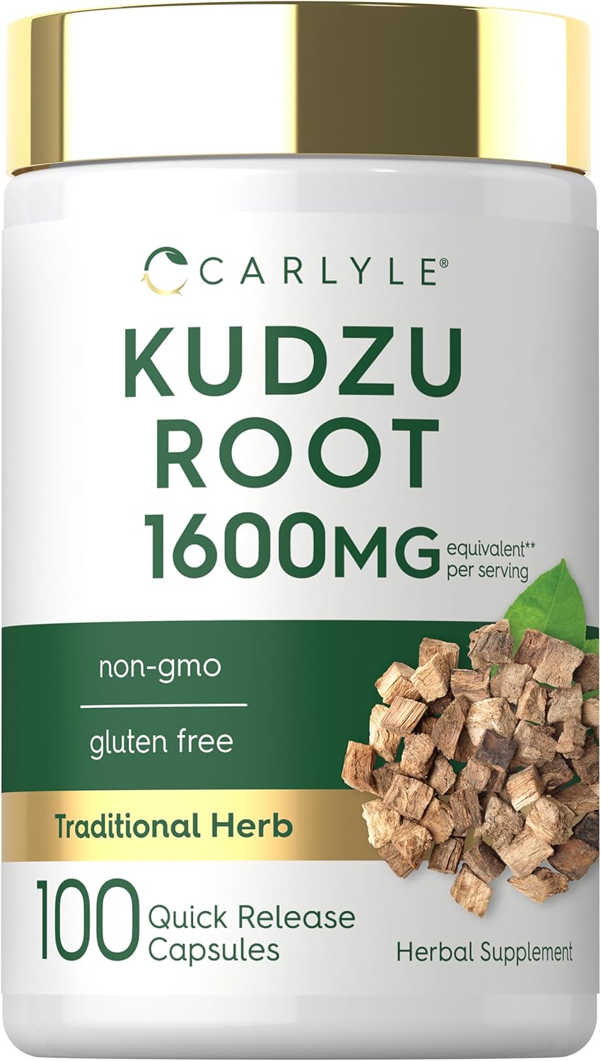 Carlyle Raíz de Kudzu Extracto | 100 Cápsulas | Fórmula No-GMO y Sin Gluten | Suplemento Herbal Tradicional