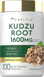 Carlyle Raíz de Kudzu Extracto | 100 Cápsulas | Fórmula No-GMO y Sin Gluten | Suplemento Herbal Tradicional