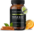 Mt. Angel Vitamins - Triple B-12 Dots | Pastillas sublinguales de rápida disolución, mezcla de metilcobalamina, adenosilcobalamina e hidroxocobalamina, apoya la energía y la salud del sistema nervioso – 60 pastillas