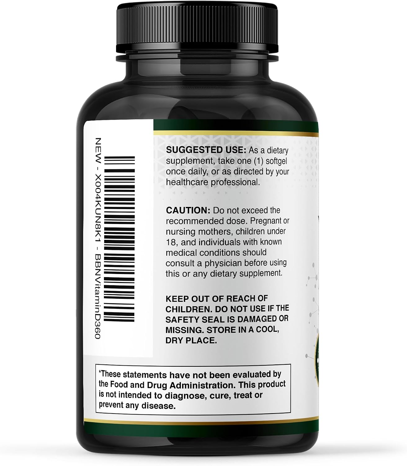 Built by Nature Vitamina D3 5000 UI, 360 Minicápsulas Blandas con Aceite MCT de Coco