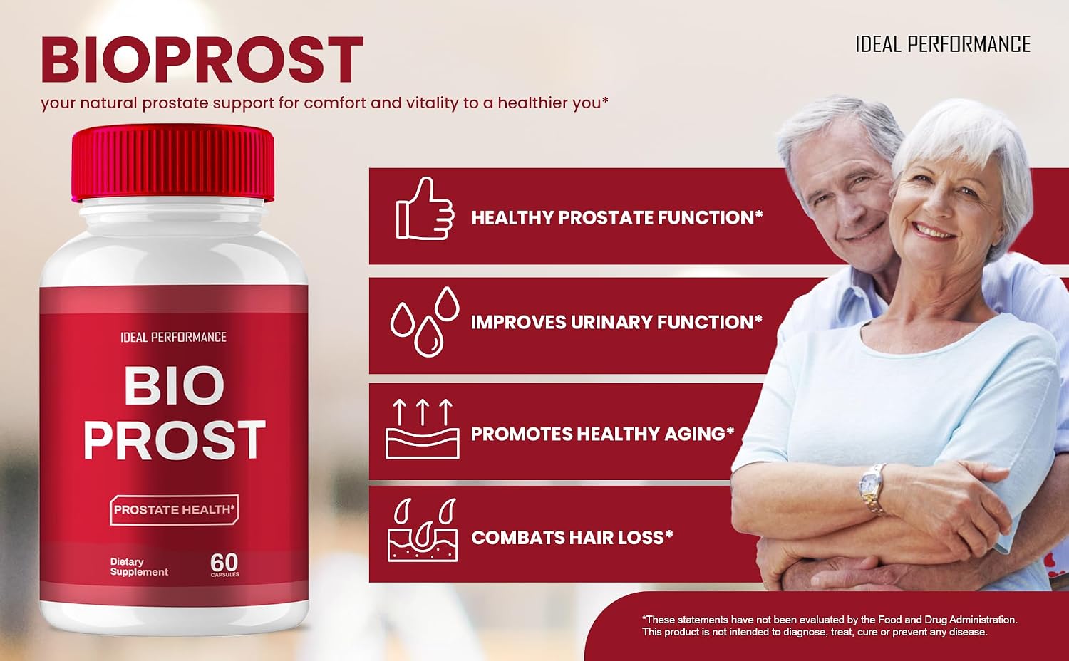 IDEAL PERFORMANCE Bioprost Capsules - Apoyo Prostático Natural (60 Cápsulas)