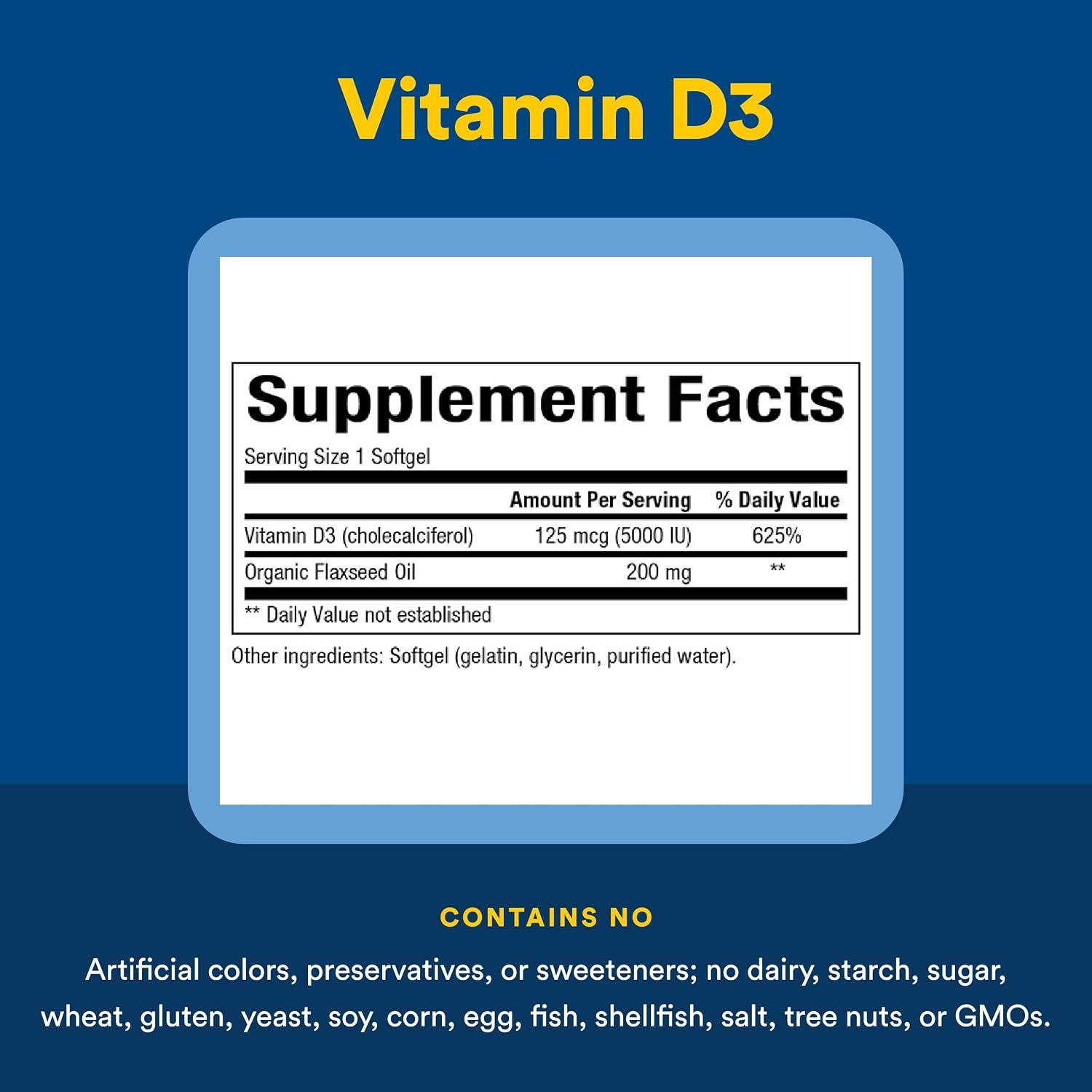 Natural Factors Vitamina D3 5000 UI, 120 Cápsulas Blandas