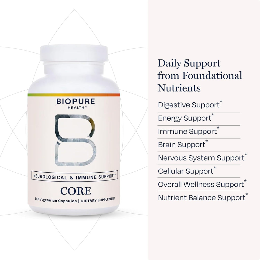 BioPure Core Capsules – Nutritious Formula with Bioavailable Vitamins, Minerals, and Nutrients – 240 Capsules