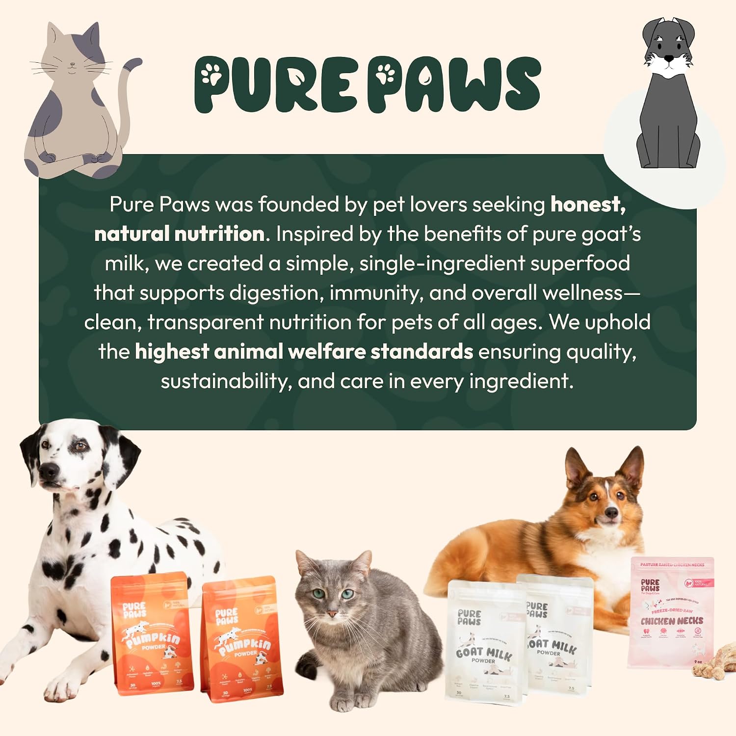 Pure Paws Polvo de Calabaza Orgánico para Perros, Cachorros, Gatos y Gatitos - Complemento Digestivo Esencial 212g (7.5oz)