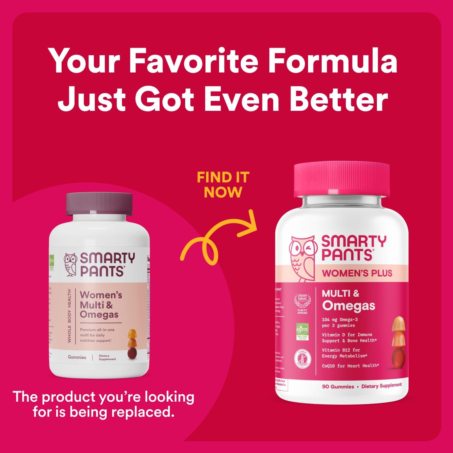SmartyPants Gomitas multivitamínicas para mujer: Omega 3, Metilfolato, CoQ10, Vitaminas y Minerales, 180 Gomitas