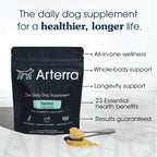Suplemento en Polvo para Perros Mayores – 63 Ingredientes – Multivitamínico con Glucosamina, Probióticos y Omega-3 – 120 Dosis