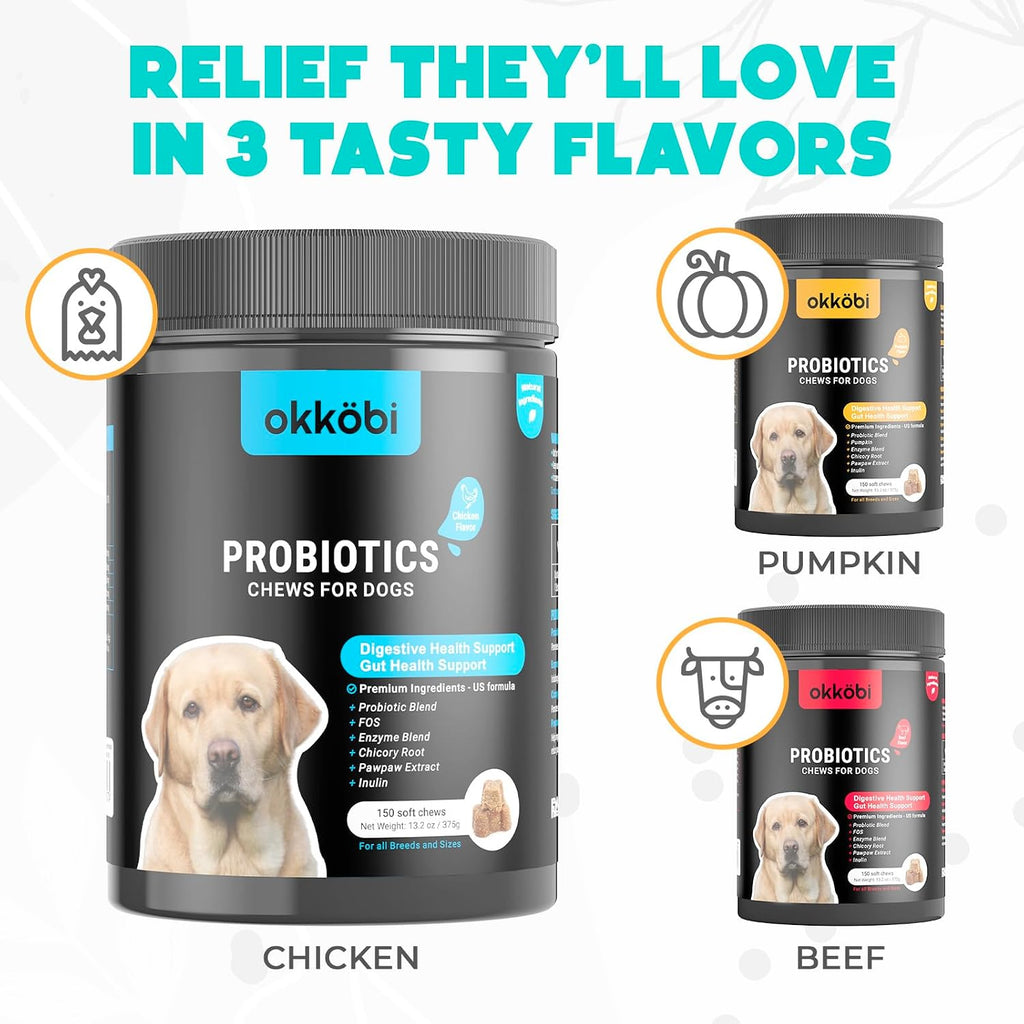 Masticables Probióticos para Perros 150 uds - Apoyo Digestivo - Sabor Pollo