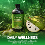 Soursop Bitters Líquido – Fórmula Herbal Detox con Soursop, Cúrcuma, Moringa y Semilla Negra – 473 ml