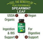 Peak Performance Cápsulas de Menta Verde Orgánicas USDA