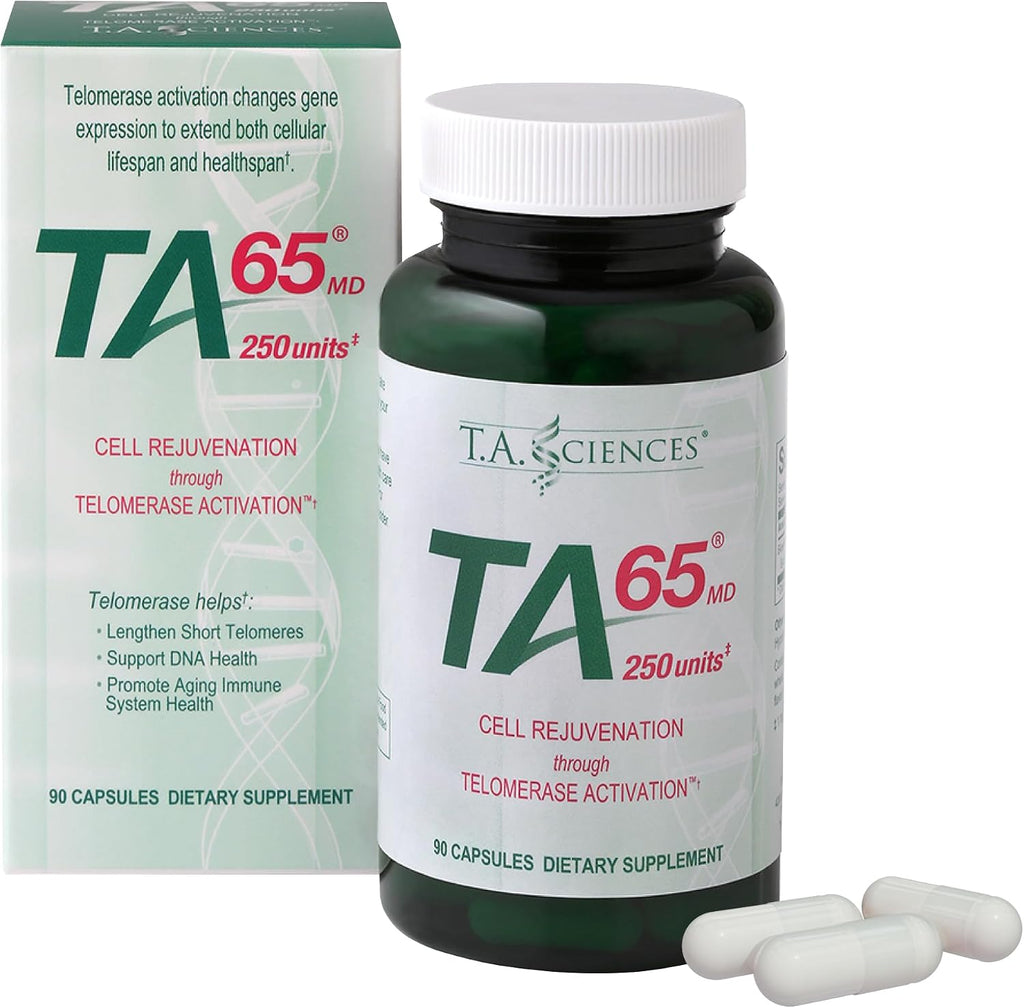 T.A. Sciences TA-65 Suplemento de Activación Telomérica - Potencia 2.5x, 90 Cápsulas