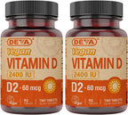DEVA Vitamina D2 Vegana 60 mcg (2400 UI) - 180 Comprimidos
