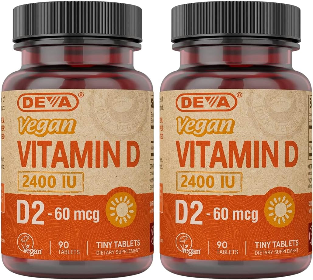 DEVA Vitamina D2 Vegana 60 mcg (2400 UI) - 180 Comprimidos