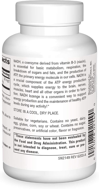 Source Naturals NADH 20 mg, Energía y Alerta – La niacina contribuye al funcionamiento normal del sistema nervioso. – Image 2