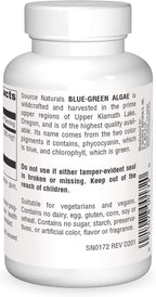 Source Naturals Alga Azul del Lago Klamath - Superalimento, 500 mg, 100 Comprimidos
