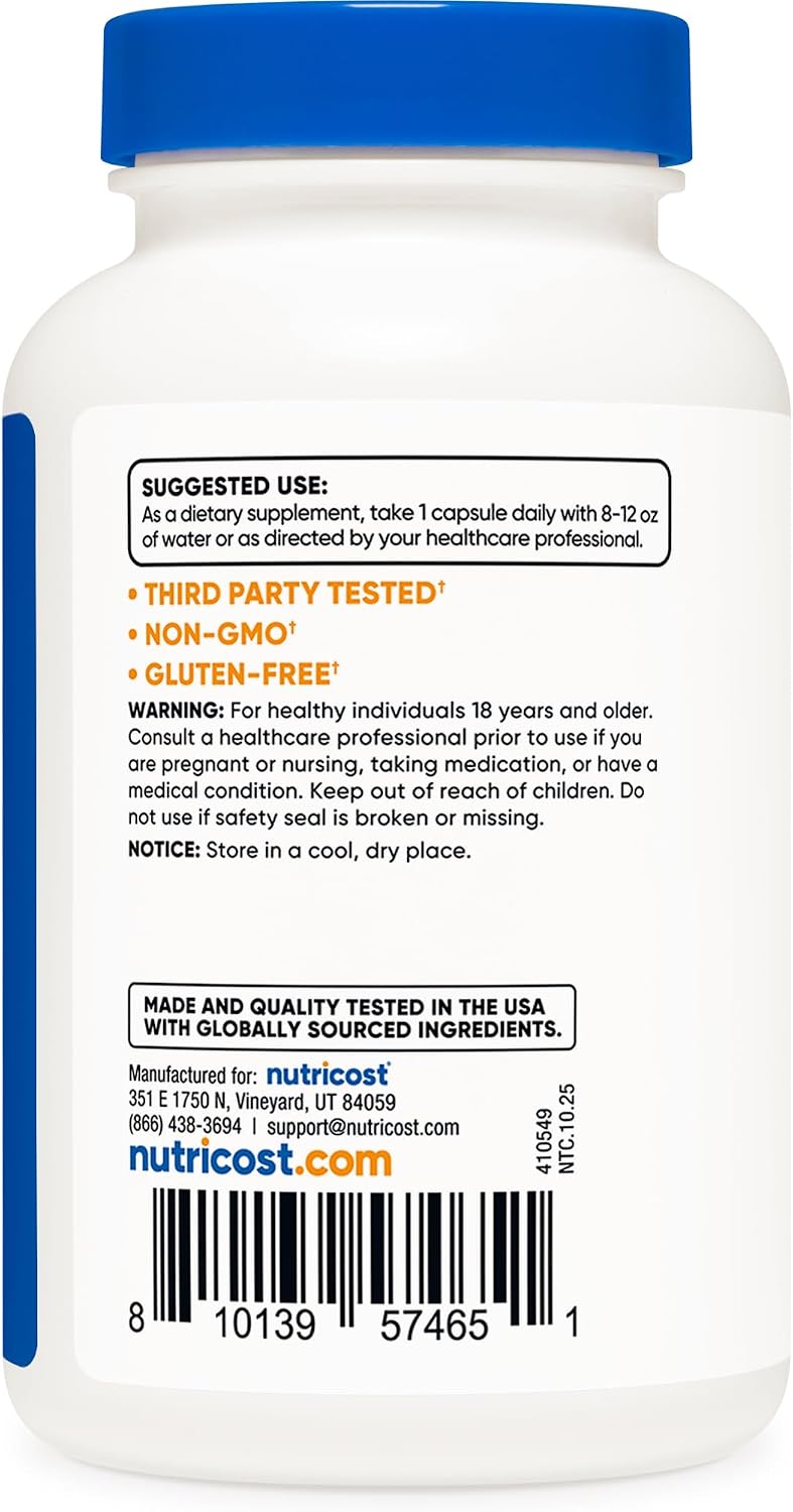 Nutricost Membrana de Cáscara de Huevo, 500 mg por Porción, 120 Cápsulas - Sin Gluten, Sin OGM