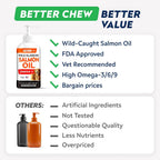 StrellaLab Aceite de Salmón Salvaje de Alaska para Perros - Omega 3 Natural, Apoyo para Piel y Pelaje, Ácidos Grasos EPA+DHA - 237 ml
