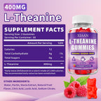 XIAAN Gominolas de L-Teanina 400mg para Calma y Relajación, Vegano, Orgánico, Sabor Frambuesa, 60 unidades