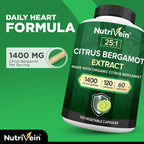 Nutrivein Premium Extracto de Bergamota 1400mg – 120 Cápsulas (60 Días)