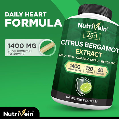 Nutrivein Premium Extracto de Bergamota 1400mg – 120 Cápsulas (60 Días) – Image 3