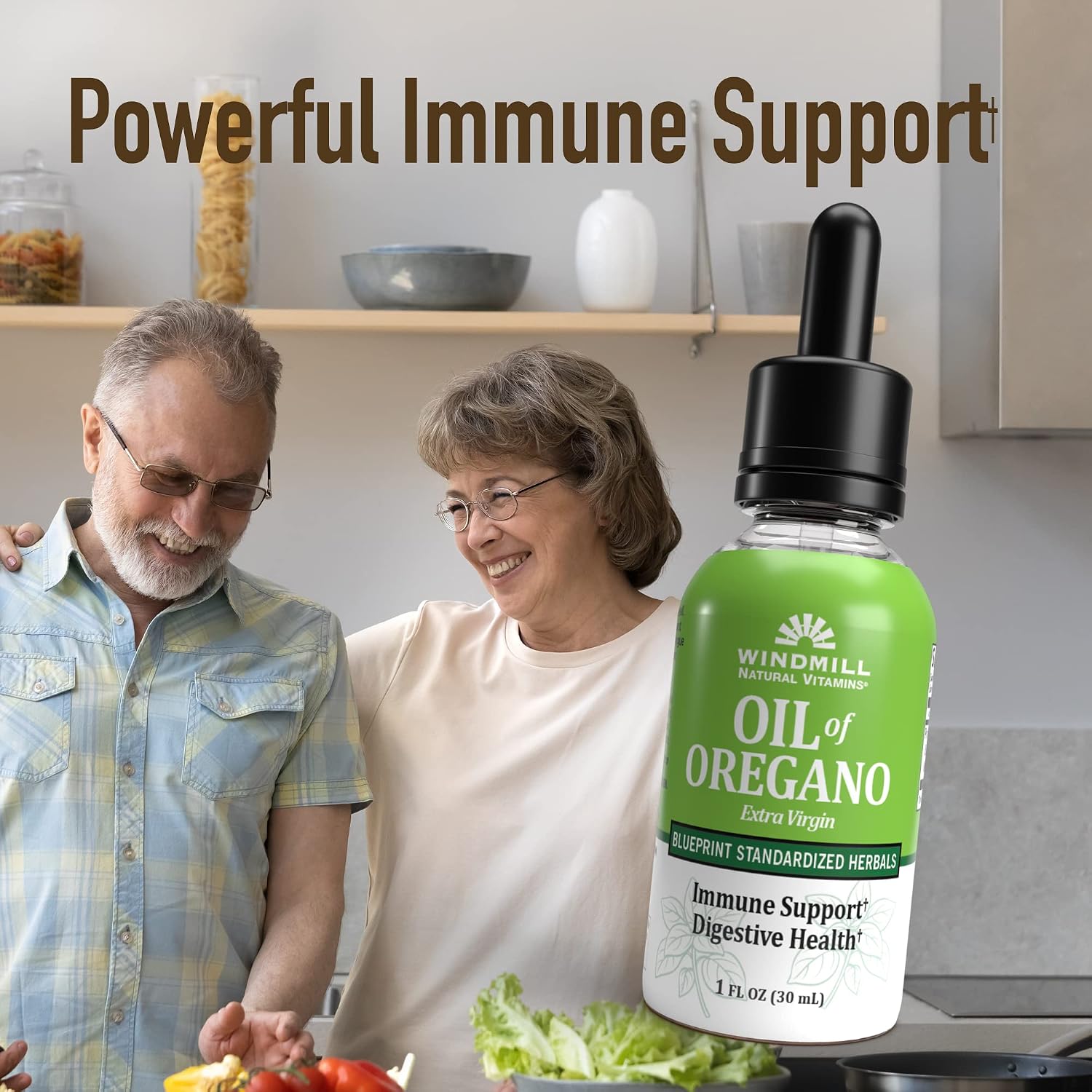 Windmill Aceite de Orégano, Suplemento Herbal, Apoyo Inmunitario y Digestivo, 30 ml