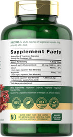 Carlyle Alga Roja Marina 1600mg | 200 Cápsulas | con Calcio, Magnesio y Vitamina D3 | Suplemento Vegetariano, No GMO, Sin Gluten