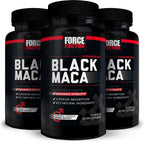 Force Factor Black Maca Root Suplemento para Hombres, 1000mg Maca Negra con BioPerine, 180 Cápsulas (3 Envases)