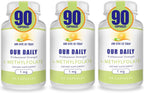 L-Metilfolato 1 mg (1000 mcg) - Folato Activo 5-MTHF, Sin Excipientes, 90 Cápsulas Vegetales