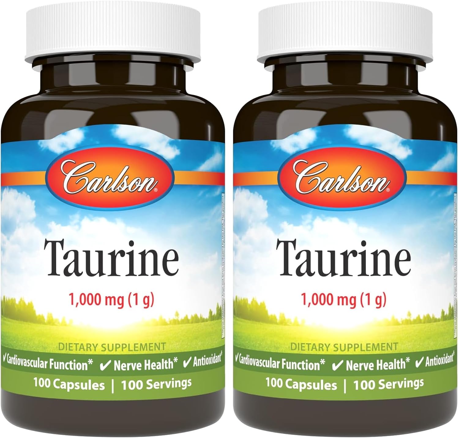 Carlson Taurina, Aminoácido de Forma Libre, 1000 mg, 100 Cápsulas