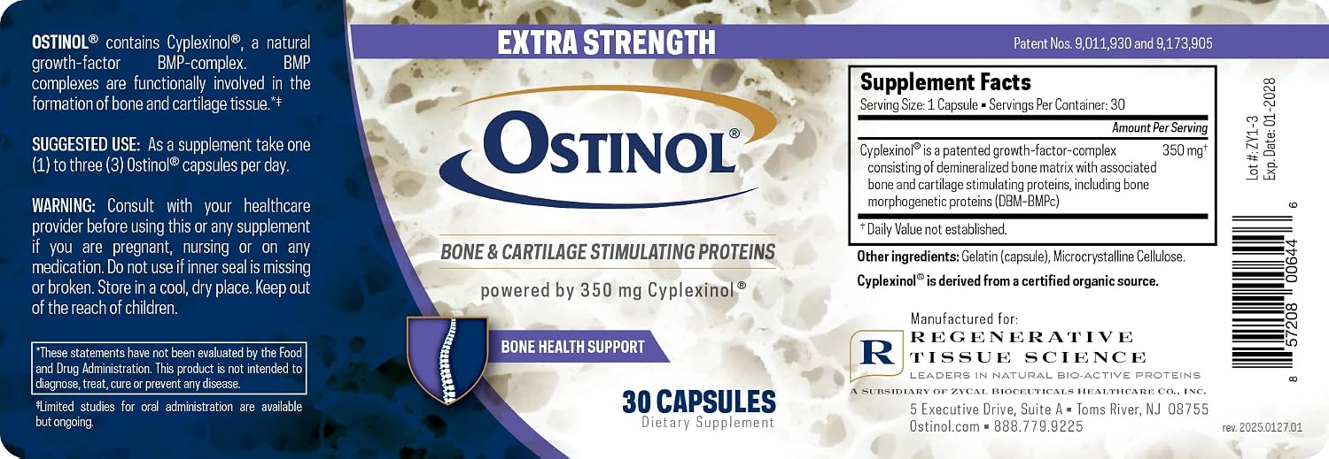 Ostinol 350 - Complejo proteico bioactivo para huesos y articulaciones - 30 cápsulas
