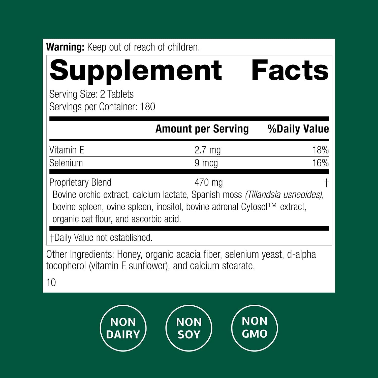Standard Process Cataplex E2 - Suplemento para la salud del corazón con vitamina E y selenio - 90 comprimidos