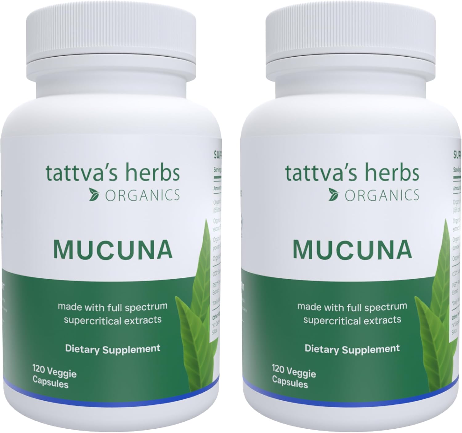 Tattva's Herbs CO2 Holistic Mucuna Pruriens Extract 500 mg – 2 Pack (240 cápsulas vegetales)