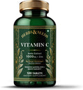 HERBS & SEEDS Vitamina C con Zinc – 1000 mg, 120 Comprimidos de Origen Vegetal