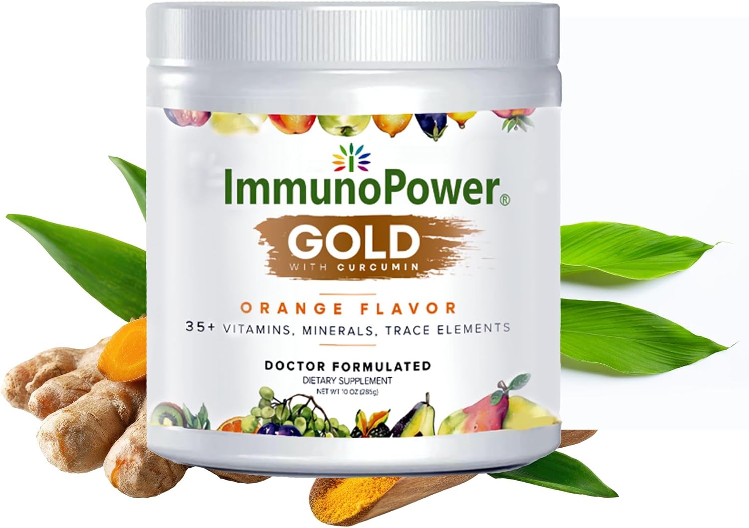 ImmunoPower Gold - Cúrcuma de Alta Absorción con BioPerine y 35+ Nutrientes - Sabor Naranja