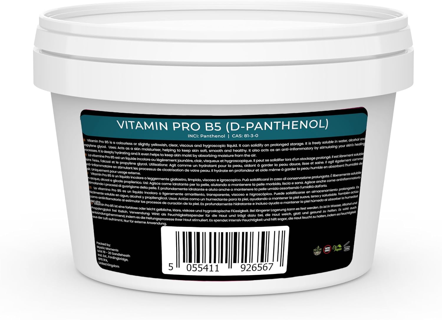 Mystic Moments Vitamin Pro B5 (D-PANTHENOL) 500g