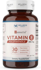 WELLNESS EXTRACT Eannatto Tocotrienols Vitamin E Supplements Tocopherol Free, Non-GMO, Gluten Free & Antioxidant (300MG 60 Softgels)