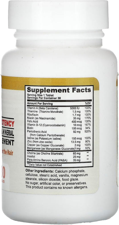 California Natural Hair, 30 Comprimidos – Image 2
