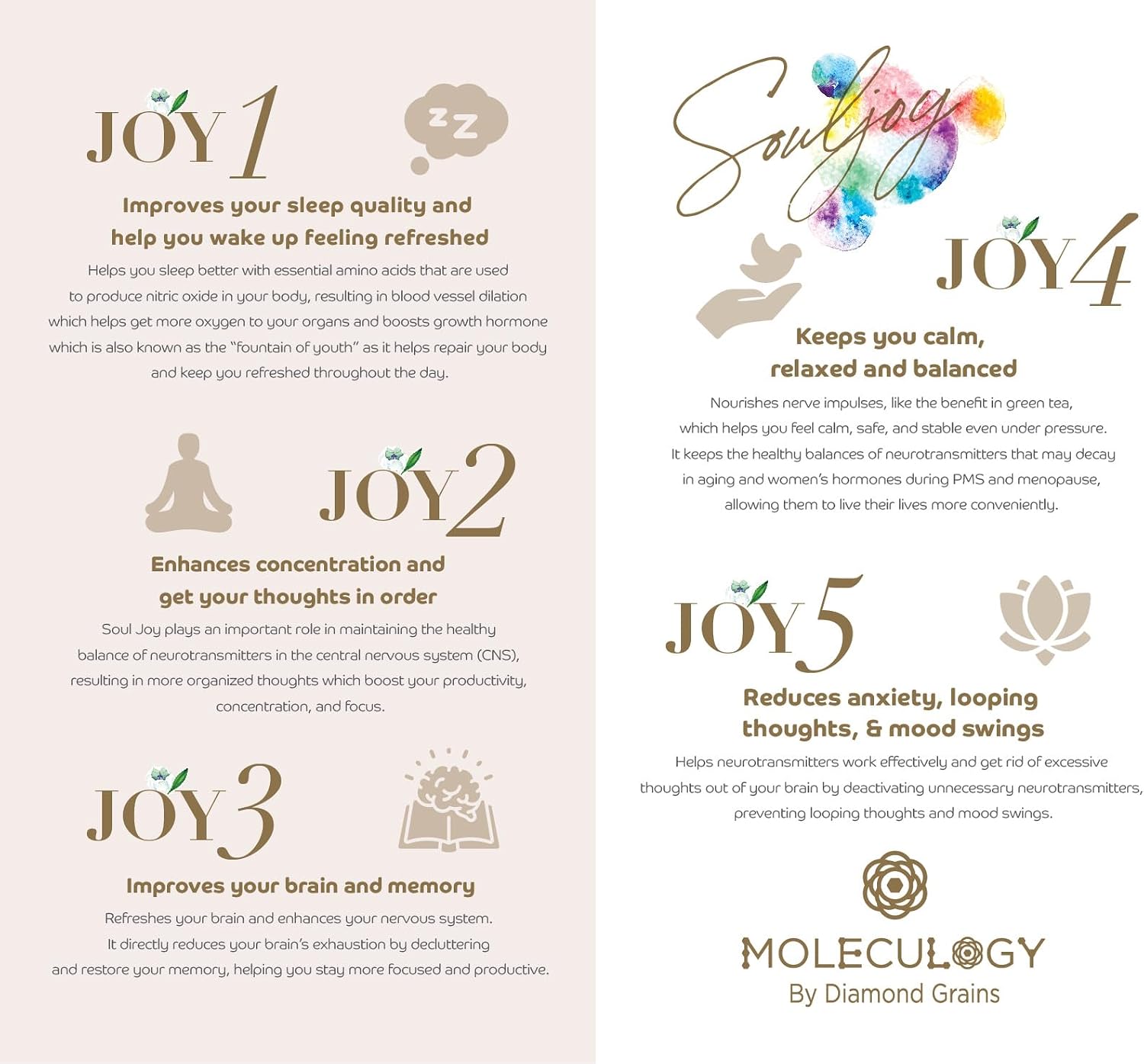 Soul Joy & Brain Booster de MOLECULOGY - 30 comprimidos