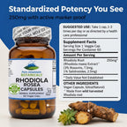 Pure Mountain Botanicals Rhodiola Rosea 250mg - 60 Cápsulas Veganas
