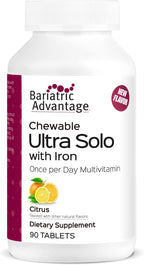 Bariatric Advantage Chewable Ultra Solo con Hierro - Multivitamínico Diario para Pacientes Bariátricos - 90 Comprimidos Masticables