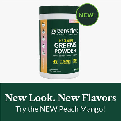 Greens First Original Greens Powder - 49 Superalimentos Orgánicos - Sabor Mango Melocotón - 30 Porciones – Image 5