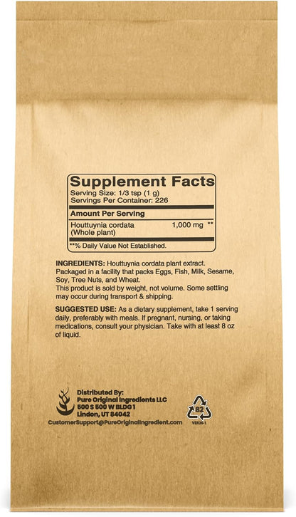 Pure Original Ingredients Houttuynia Cordata (227g) - Suplemento Herbal Tradicional Asiático – Image 2