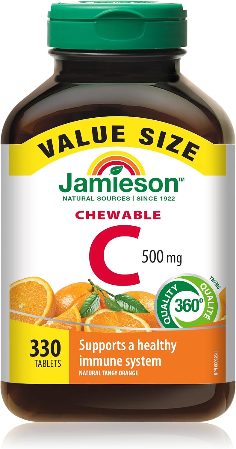 Jamieson Vitamina C Masticable 500 mg - 330 Comprimidos Sabor Naranja