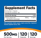 Nutricost Vitamin B1 (Thiamine) 500mg, 120 Capsules
